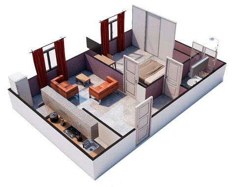 Plano 1 dormitorio